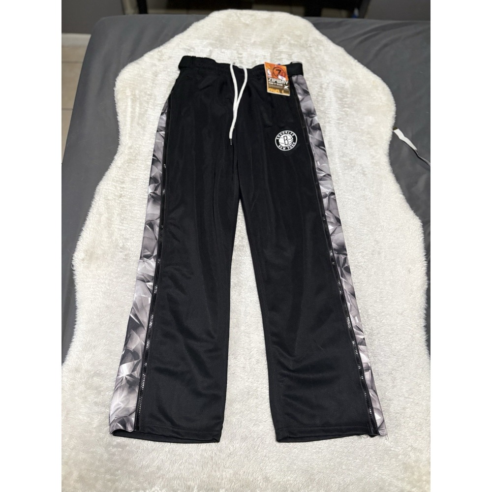 Zipway NBA Men's Brooklyn New York Accent Track Pant Black Size Large Joggers‎